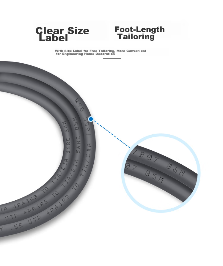 CHOOSEAL (CHOSEAL) Cat5e Ethernet Cable, Unshielded, High-Speed Network Cable, Pure Copper Wire, POE Power Supply for Engineering And Home Wiring, Gray, 50 Meters, QS2622AT50 9