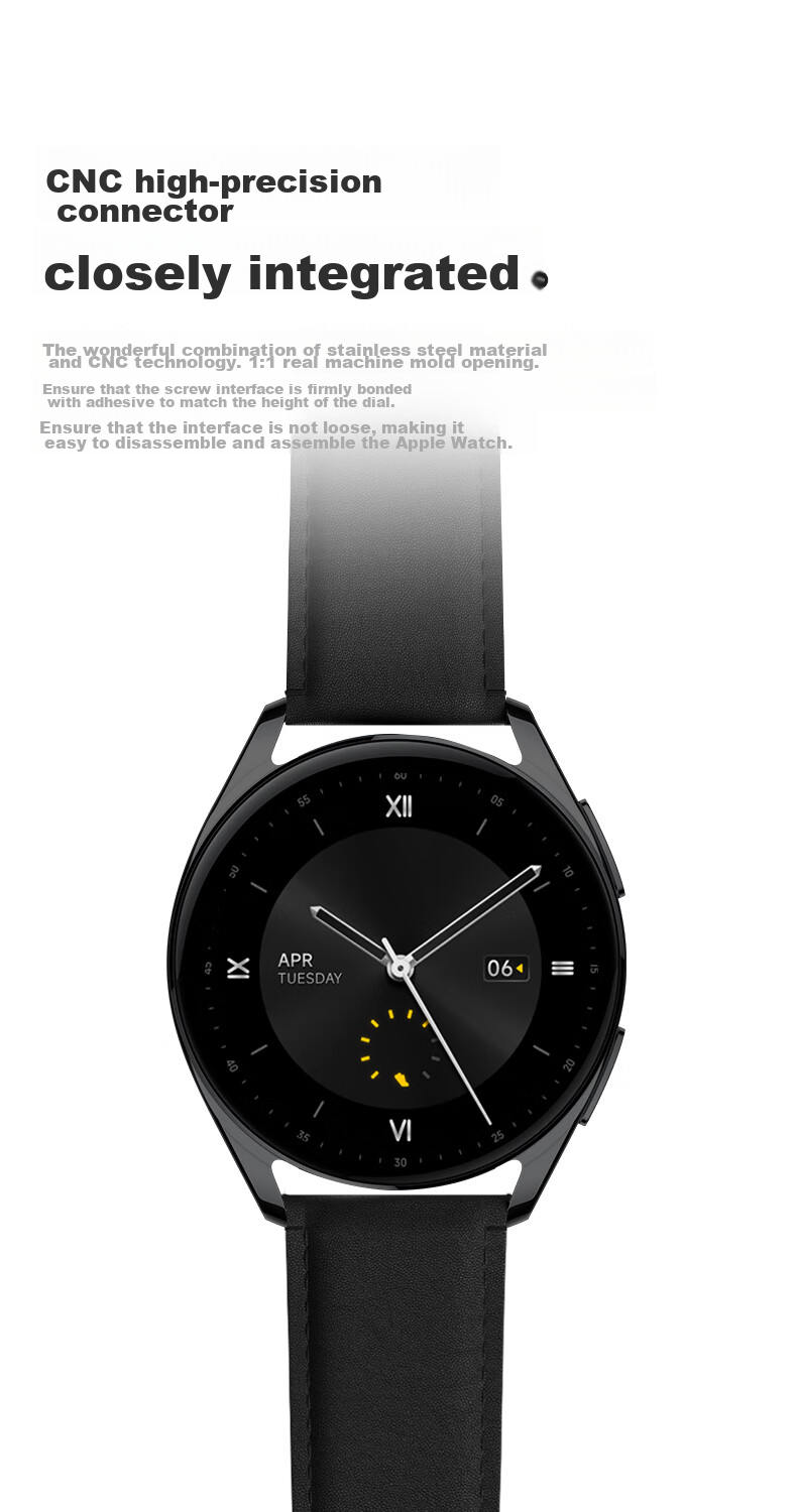 CangHua Genuine Leather Watch Strap Compatible with Xiaomi Watch 5/S5/S4/S4 Sport/S3/S2/S1/S1Pro/color2, Business Style Wristband, Black 13