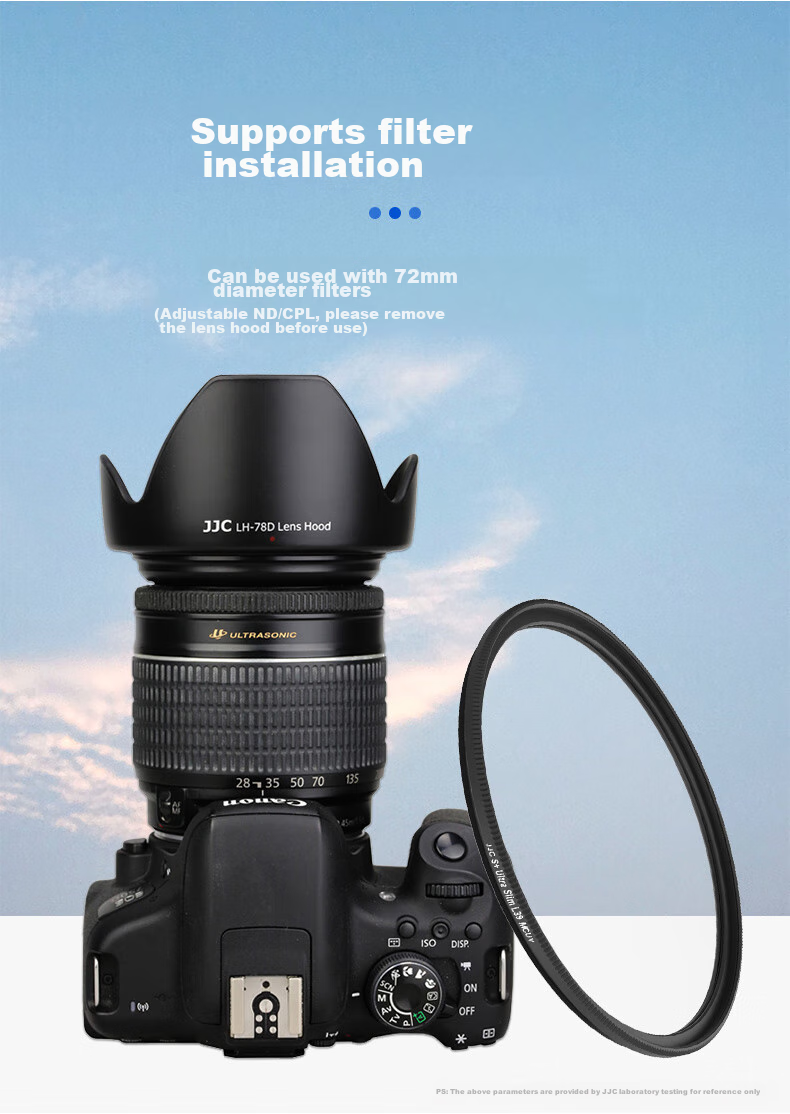 JJC Compatible with Canon EF-S 18-200 IS Lens Hood, 72mm, EW-78D 5