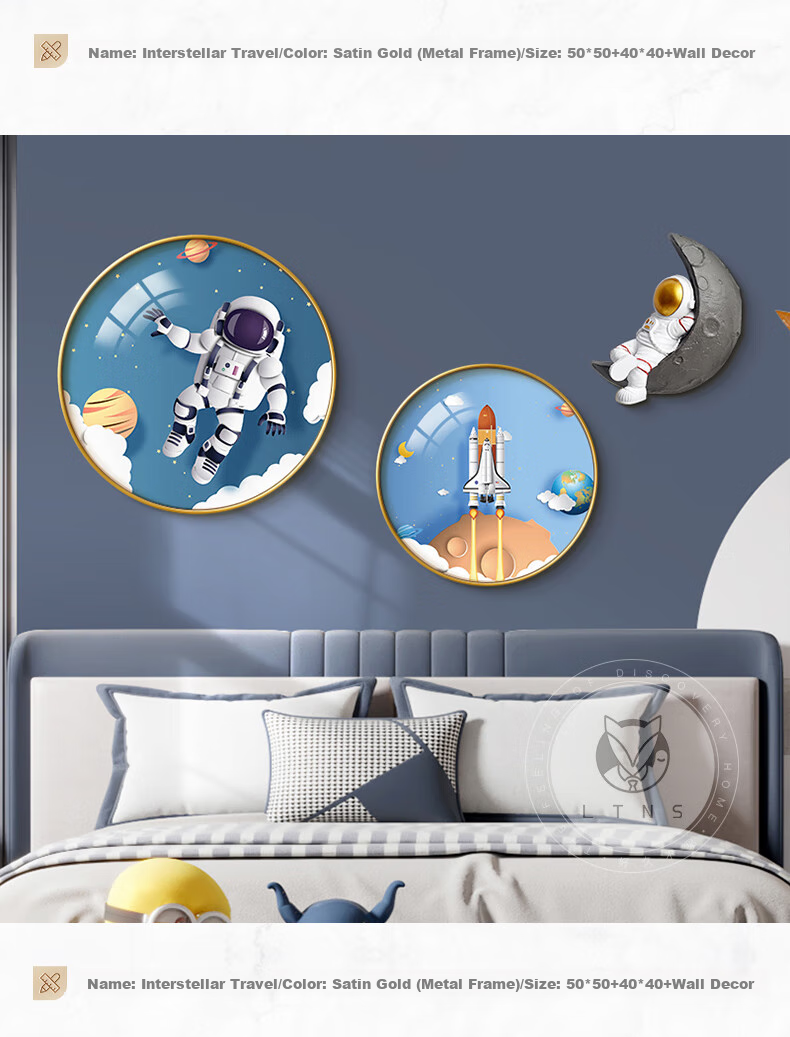 Haojiubujian Cartoon Dog Decorative Painting, Small Bedroom Wall Art for Children's Room, Cute And Cozy Bedroom Wall Painting 4
