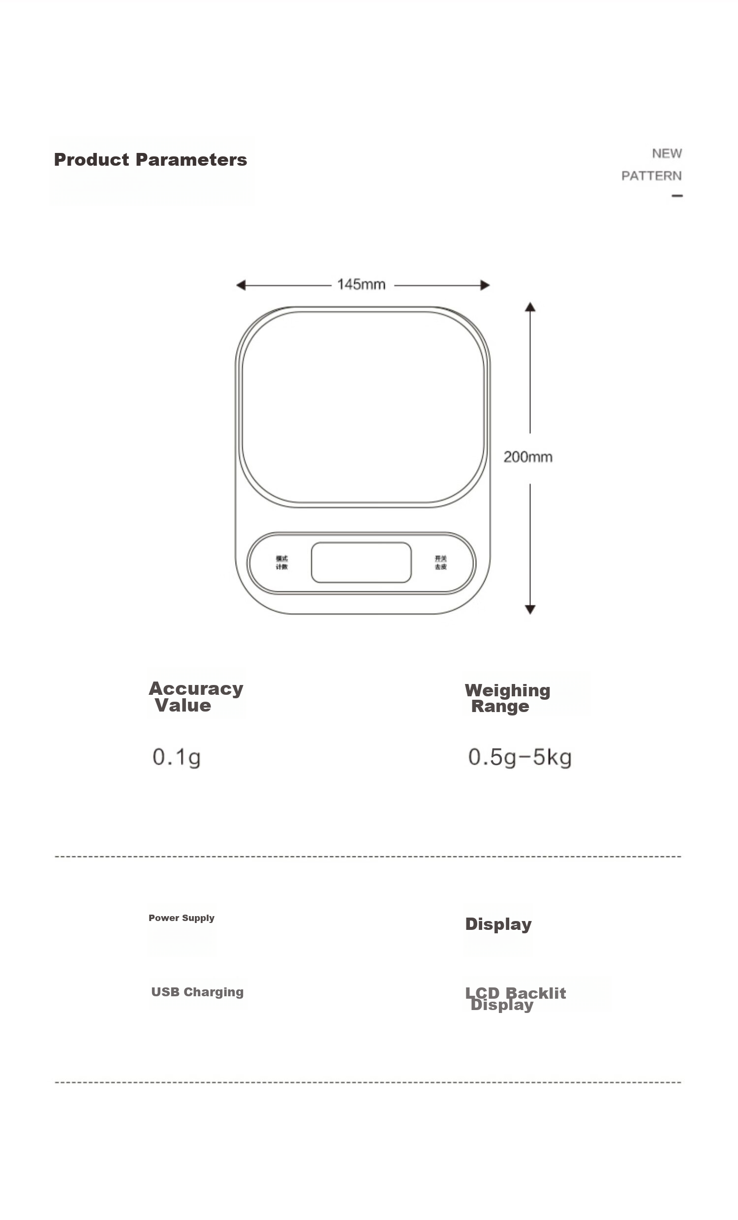Xiangshan Electronic Scale, Waterproof Kitchen Scale IPX6, Coffee Scale, Baking Scale, 0.1g High Precision, Rechargeable Model 17