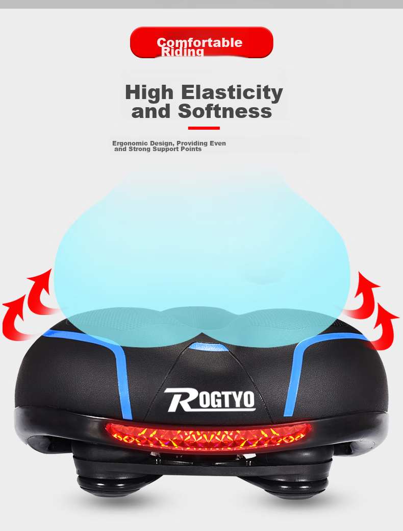 ROGTYO Bicycle Seat, Mountain Bike Saddle, Thickened Universal Seat Cushion, Bike Seat Accessory 9