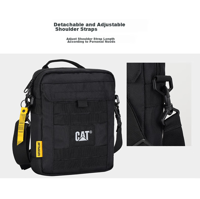 CAT Shoulder Bag, Crossbody Bag, 11-Inch IPad Bag, Journalist Bag, Outdoor Tactical MOLLE Expansion Side Bag, Blue 84036 9