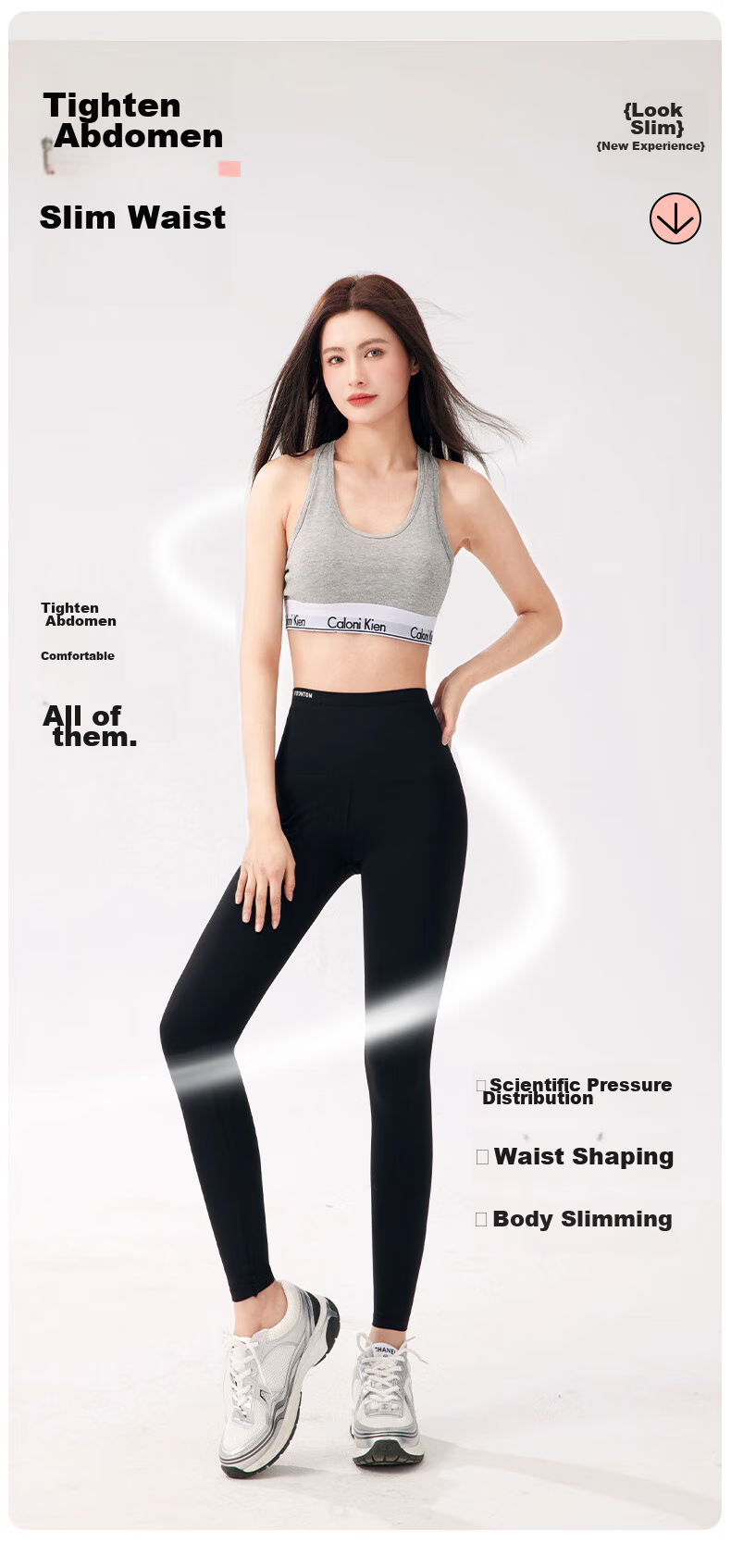 FitonTon Shark Leggings for Women, Autumn And Winter, Butt-Lifting And Tummy Control, High-Waisted, Slightly Compression, Butt-Lifting Band, Tight-Fitting Yoga Pants, Gray, L 11
