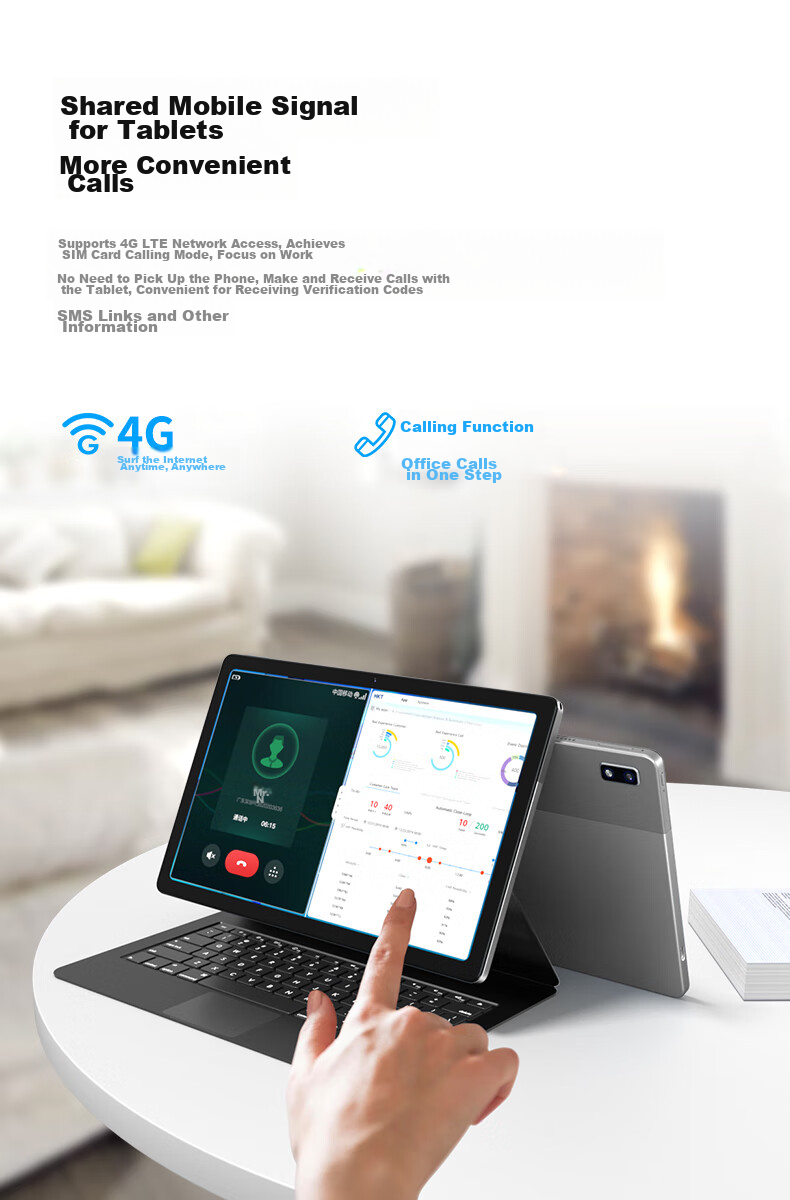 Acer [15% Subsidy] Tablet Pad 10.4-Inch 2K HD Full Screen, 4G SIM Card Compatible, All Network Support, Low Blue Light Eye Protection, Computer with 8-Core 6GB+128GB, Gray A510 7