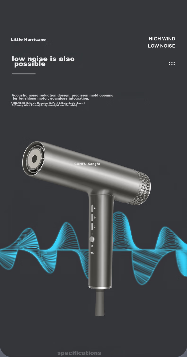 CONFU High-Speed Hair Protection Hair Dryer, Home Use, High Power, Strong Airflow, Negative Ion, Gentle on Hair, Electric Hair Dryer, Constant Temperature, Professional Salon Model, KF-K9, Brown, 2.2m Cord Length 8