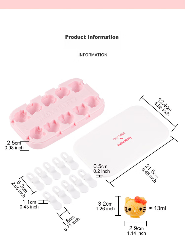 Xuechu Ice Cube Mold, Silicone Ice Tray, Homemade Ice Cream Mold with Lid, Baby Home Use Popsicle Mold for Jelly And Fruit Candy 15