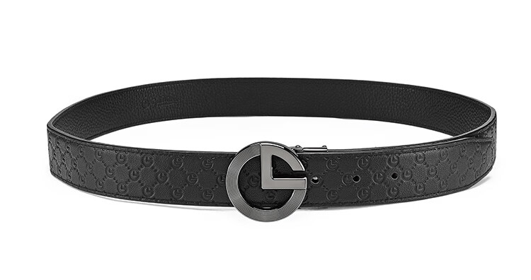 Goldlion Men's Buckle Leather Belt, Top-Grain Cowhide Smooth Buckle Waistband, Casual Trouser Belt Gift Box, Birthday Gift 2