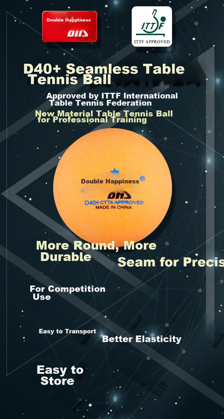 DHS Table Tennis One-Star 40+ Competition ABS Training Ping Pong Balls, 120 Pieces Economical Pack, Yellow 1