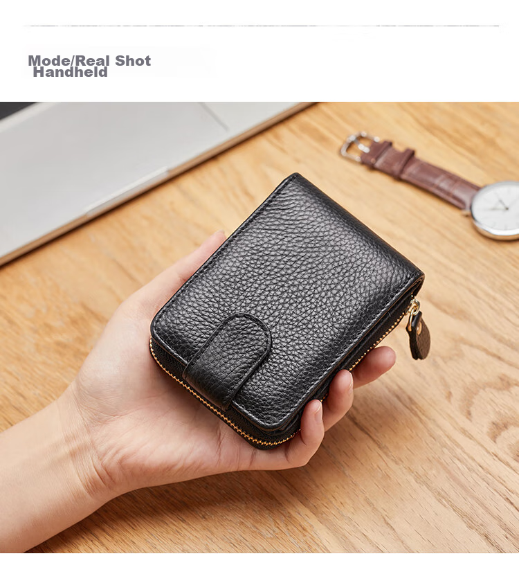 BOSTANTEN Top-Grain Leather Card Holder with Multiple Slots, Accordion Wallet for Men, Coin Purse, Birthday Gift for Husband, Boyfriend, Or Father 8