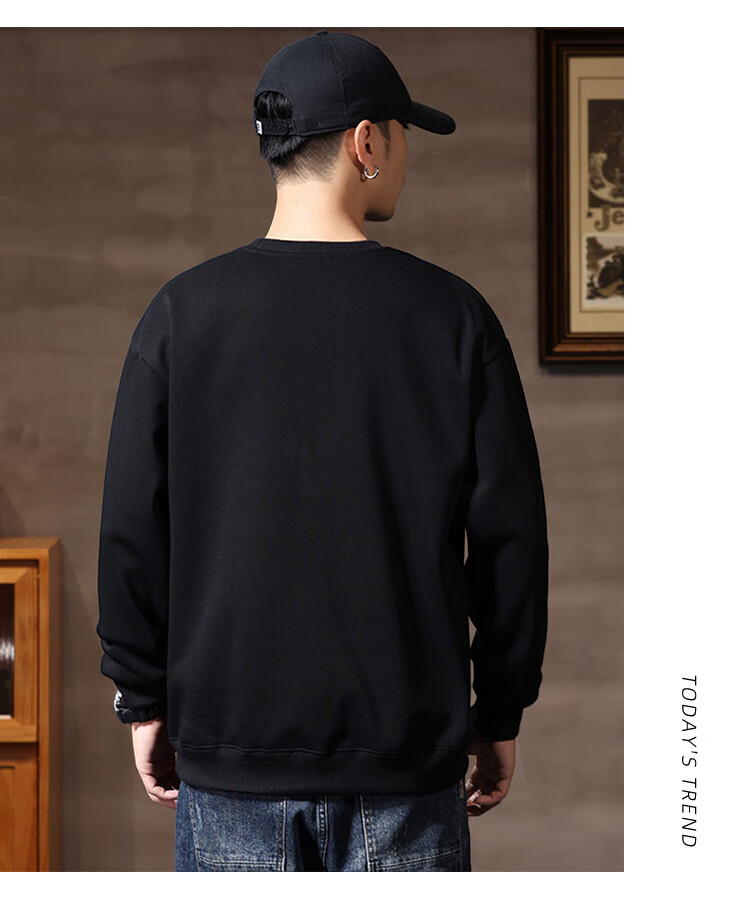 JEEP Men's Sweatshirt, New Spring And Autumn 2026 Style, Trendy Round Neck, Loose Long-Sleeve Casual Sportswear Top for Men, Fashionable 33