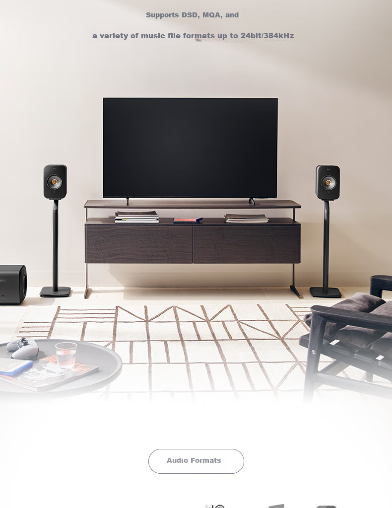 KEF LSX II Desktop Computer Speakers, Wireless HiFi 2.0 Stereo Bluetooth Active Speakers, High-Fidelity Living Room TV Sound System, Gift Subsidy, Carbon Black Color 6
