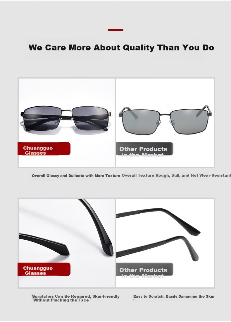 Chuangguo 2026 New Polarized Sunglasses for Men, UV Protection, Anti-Glare, Driving Glasses for Nearsightedness, High-Definition Sunglasses 23