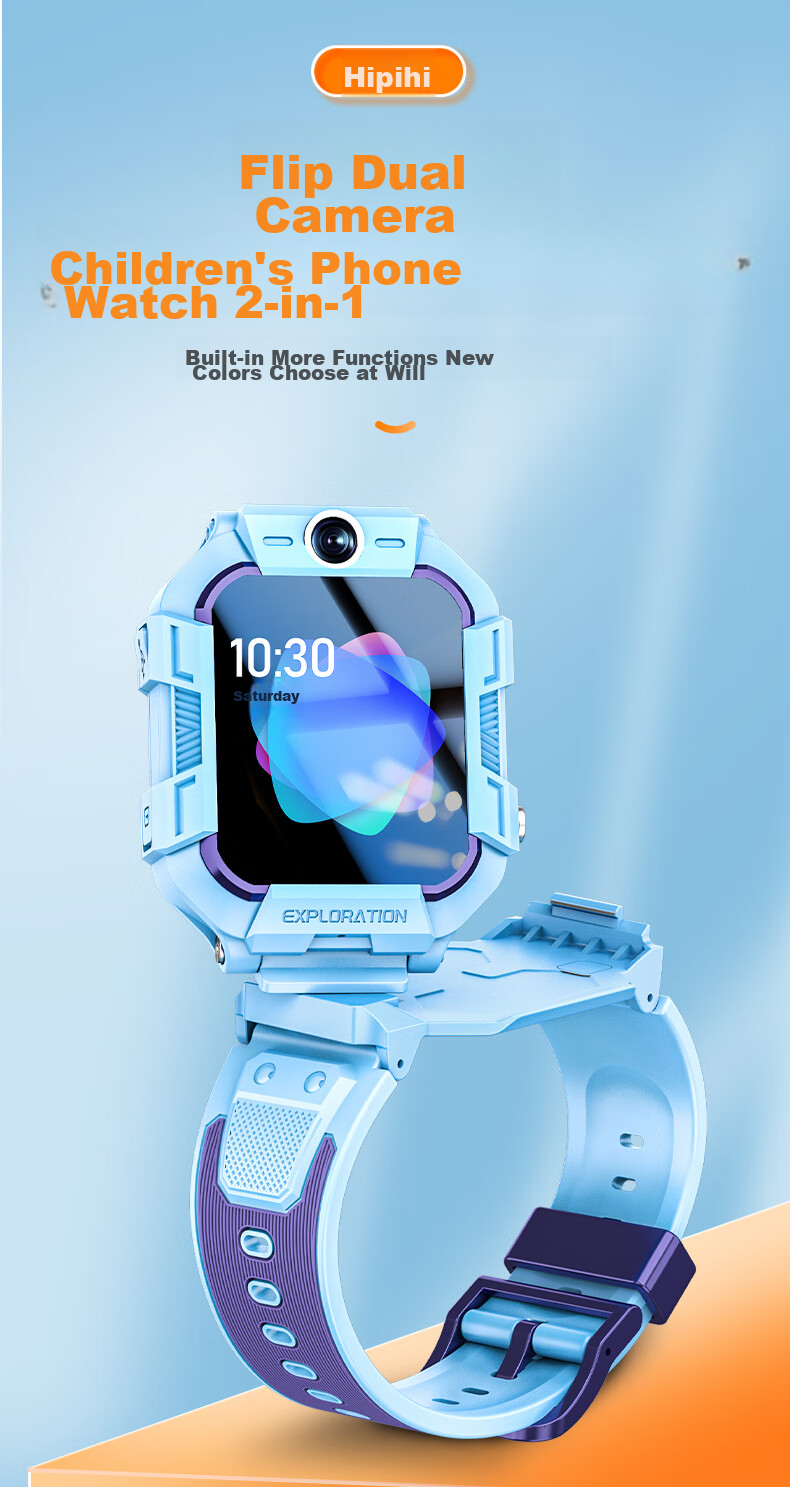 Xibixi Children's Smartwatch Phone Watch, 4G Full Network, HD Video, Waterproof And Shockproof, GPS Positioning, Long Battery Life, Student Smartwatch for Primary, Middle And High School Students 4