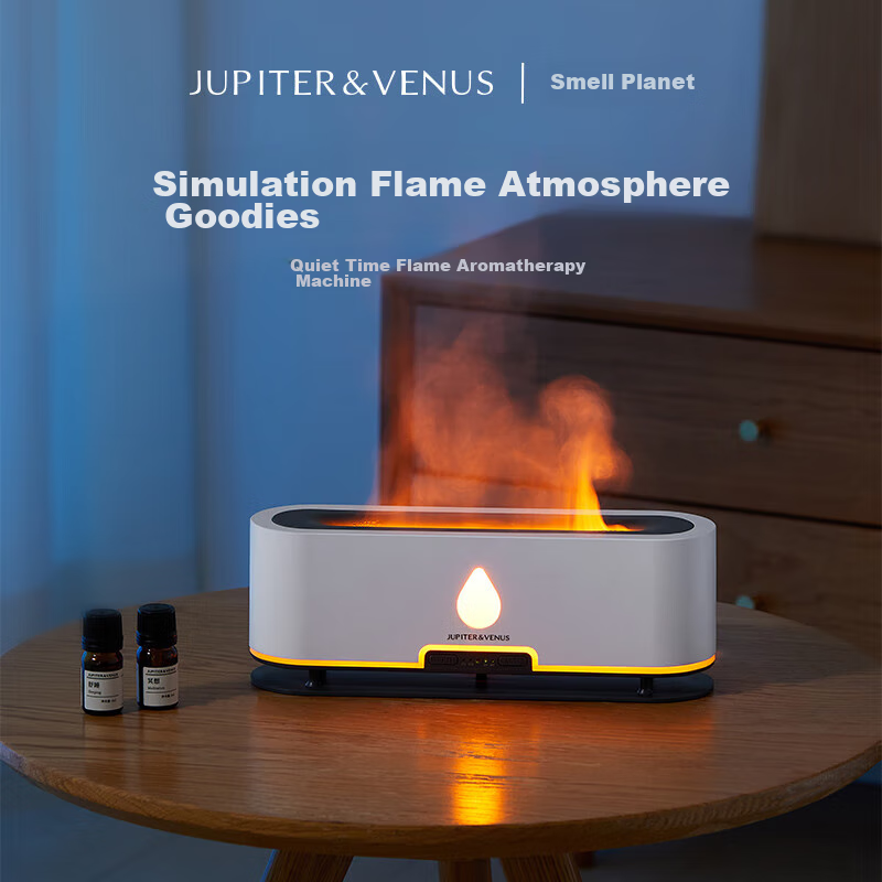 Jupiter & Venus Tranquil Flame Aromatherapy Diffuser, Home Humidifier with High-End Appearance, Mood Light, Wedding Gift, Birthday Present for Friends