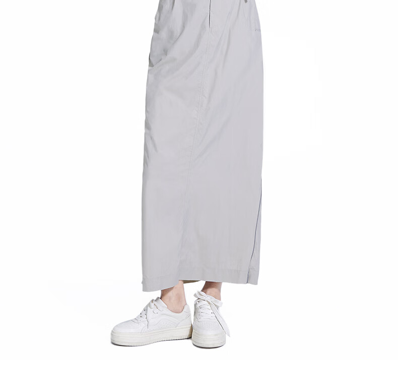 Zauo High-Waisted Sun Protection Pants Set, High Street Style, Lightweight Breathable Sun Protection Clothing, Women's Casual High-Waist Skirt, Gray, Size M 16