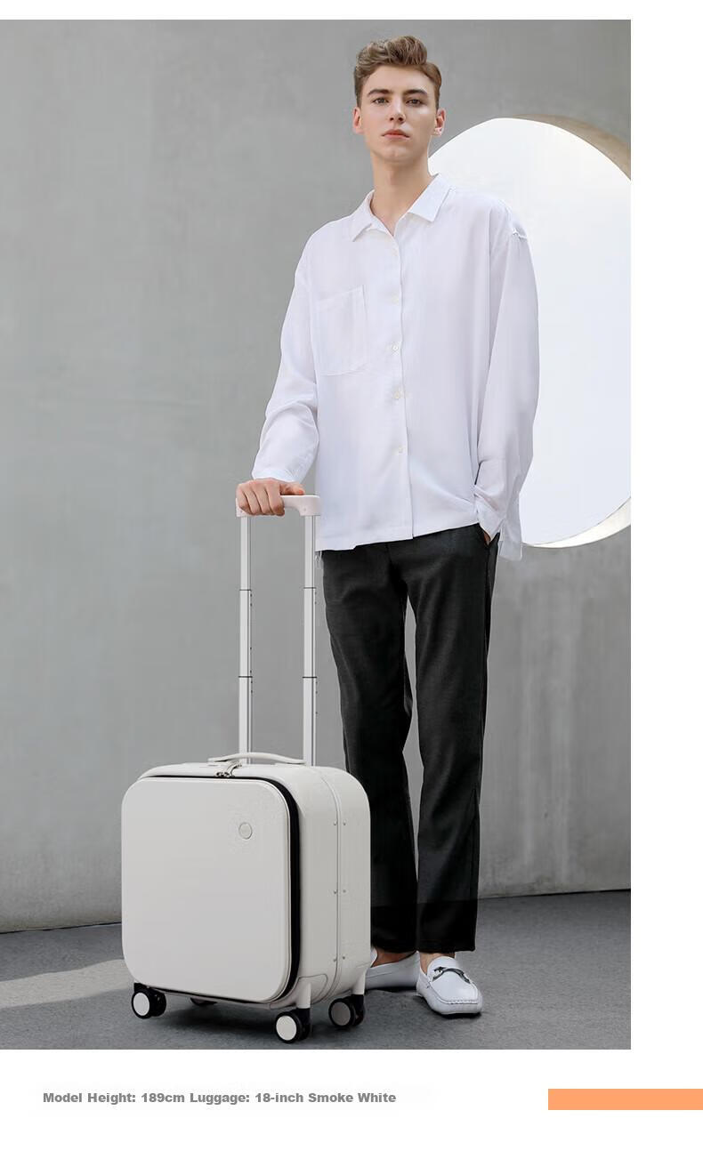 Mixi Front-Opening Aluminum Frame Suitcase, Trolley Case with Password Lock, Large Capacity Luggage for Travel, Carry-On Suitcase for Me 16