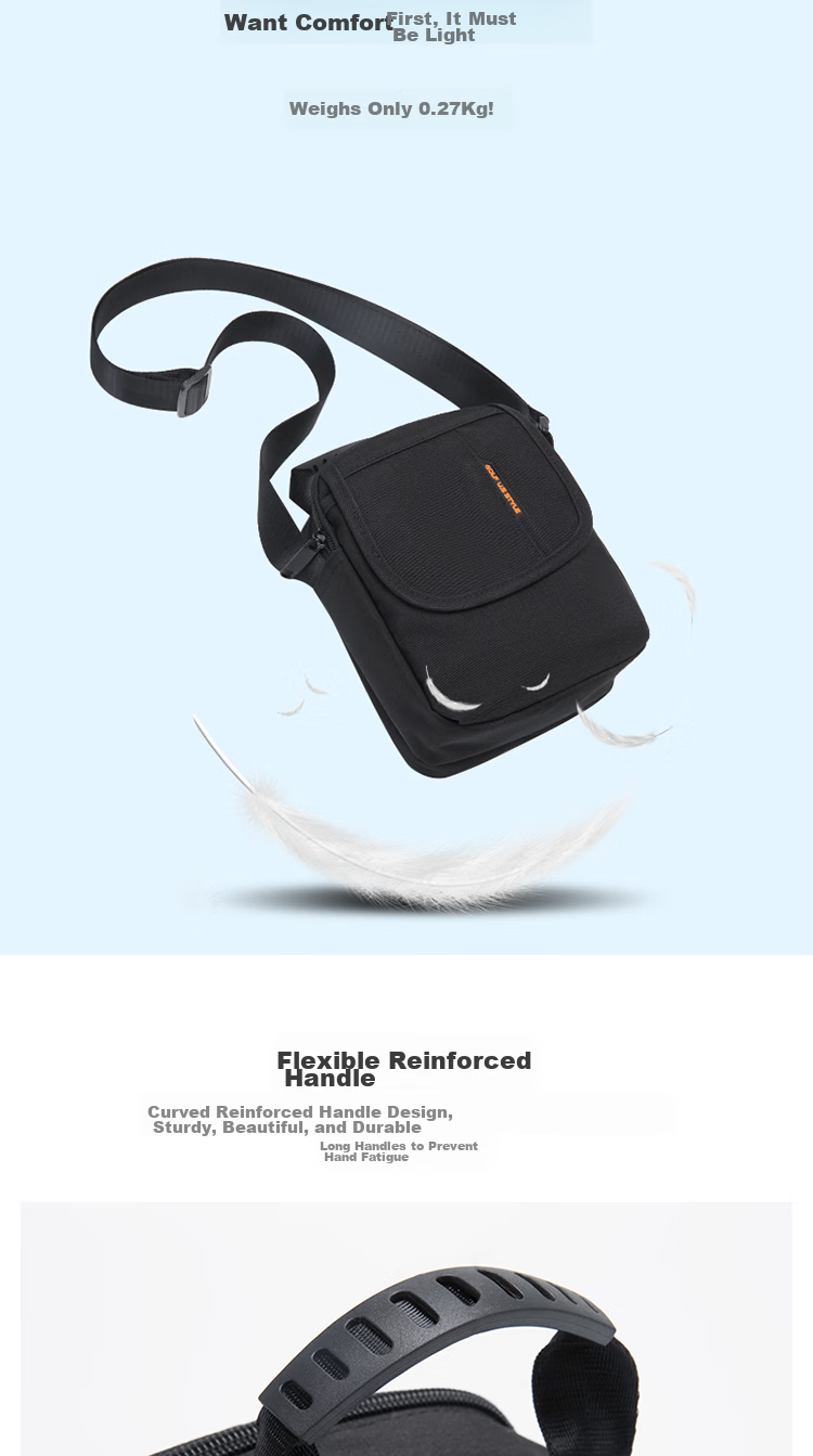 GOLF Shoulder Bag for Men And Women, Casual Crossbody Canvas Bag with Multiple Compartments, Water-Resistant Mini Sports Messenger Bag 5