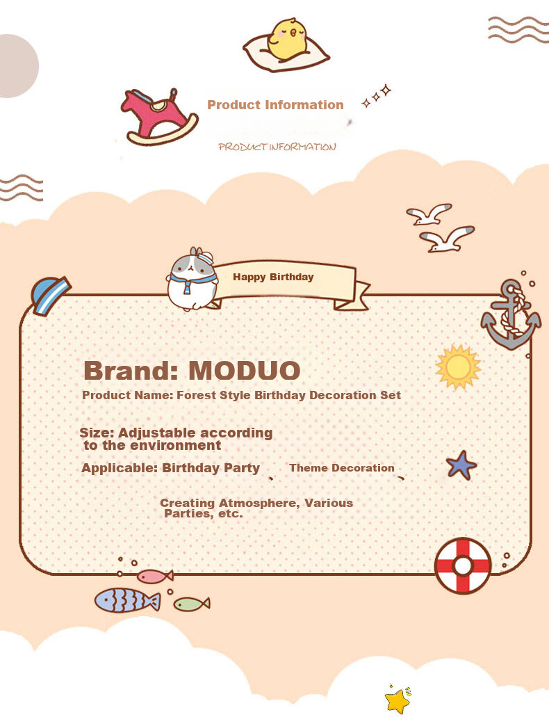 MODUO Korean Instagram-Famous Birthday Hat, First Birthday Scene Decoration, Forest-Themed Photo Accessory 2