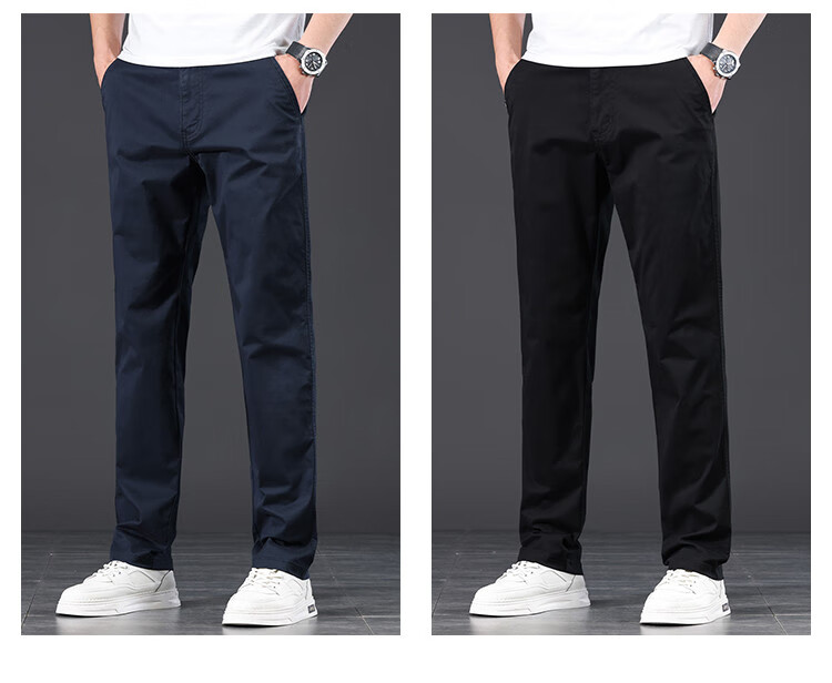 JEEP High-End Men's Casual Pants, 2026 New Summer Thin Loose Straight-Leg Business Pure Cotton Trousers for Me 8