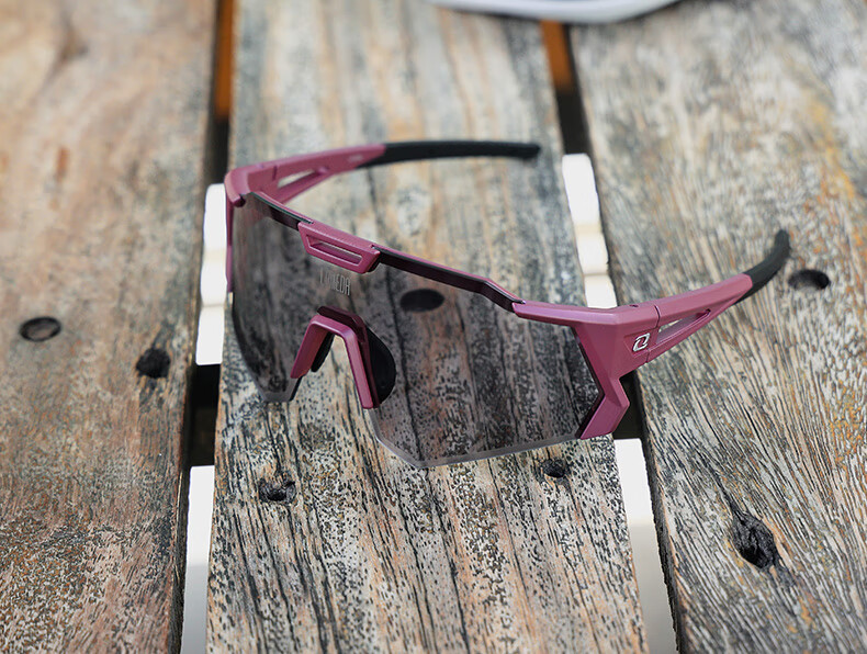 Lameda Anti-Fog Photochromic Cycling Glasses, Professional Bicycle Goggles, Windproof Road Bike Mountain Bike Protective Eyewear, Clove Purple 21