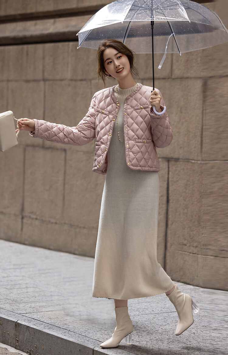 Dme [Qianjin Madeline] Winter Chanel-Style Lightweight Cloud 90% Duck Down Coarse Tweed Filling Puffer Jacket for Wome 20