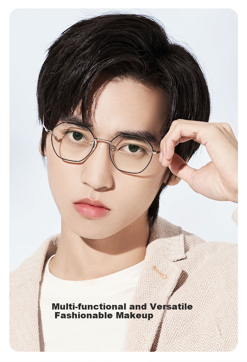 LOHO Blue Light Blocking Glasses Full Titanium Frame for Men And Women Students Fashionable Non-Prescription Eyeglasses Frame LH0089003 Rose Gold 2