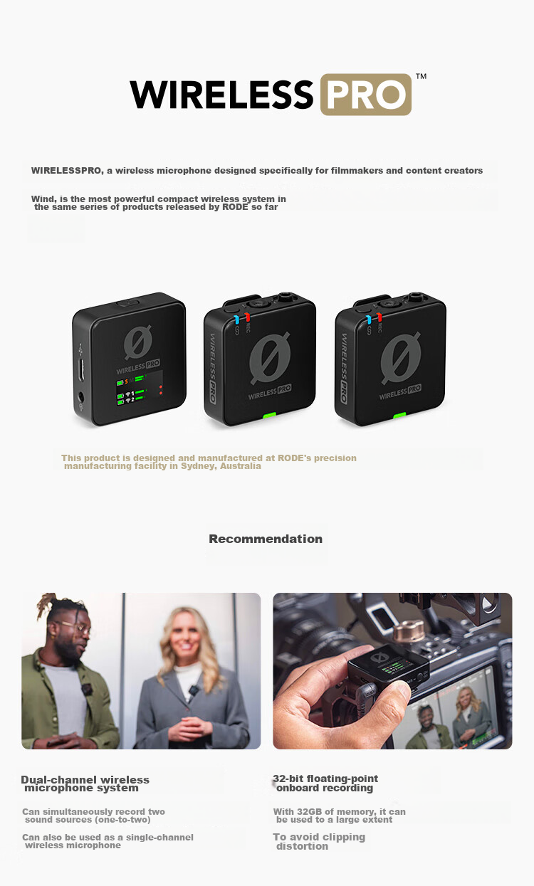 Rode Wireless Go3 Clip-On Microphone System, Dual-Channel, for Outdoor Use, Live Streaming, Recording, Interviews, VLOGs, Compatible with Computers, Cameras, And Smartphones - Red 2