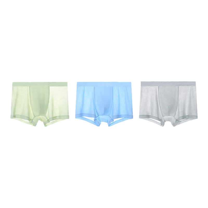 Hzasz Boys' Underwear, Ice Silk Thin Summer Style for Teenagers, School-Age Children, Puberty, Modal Boxer Briefs