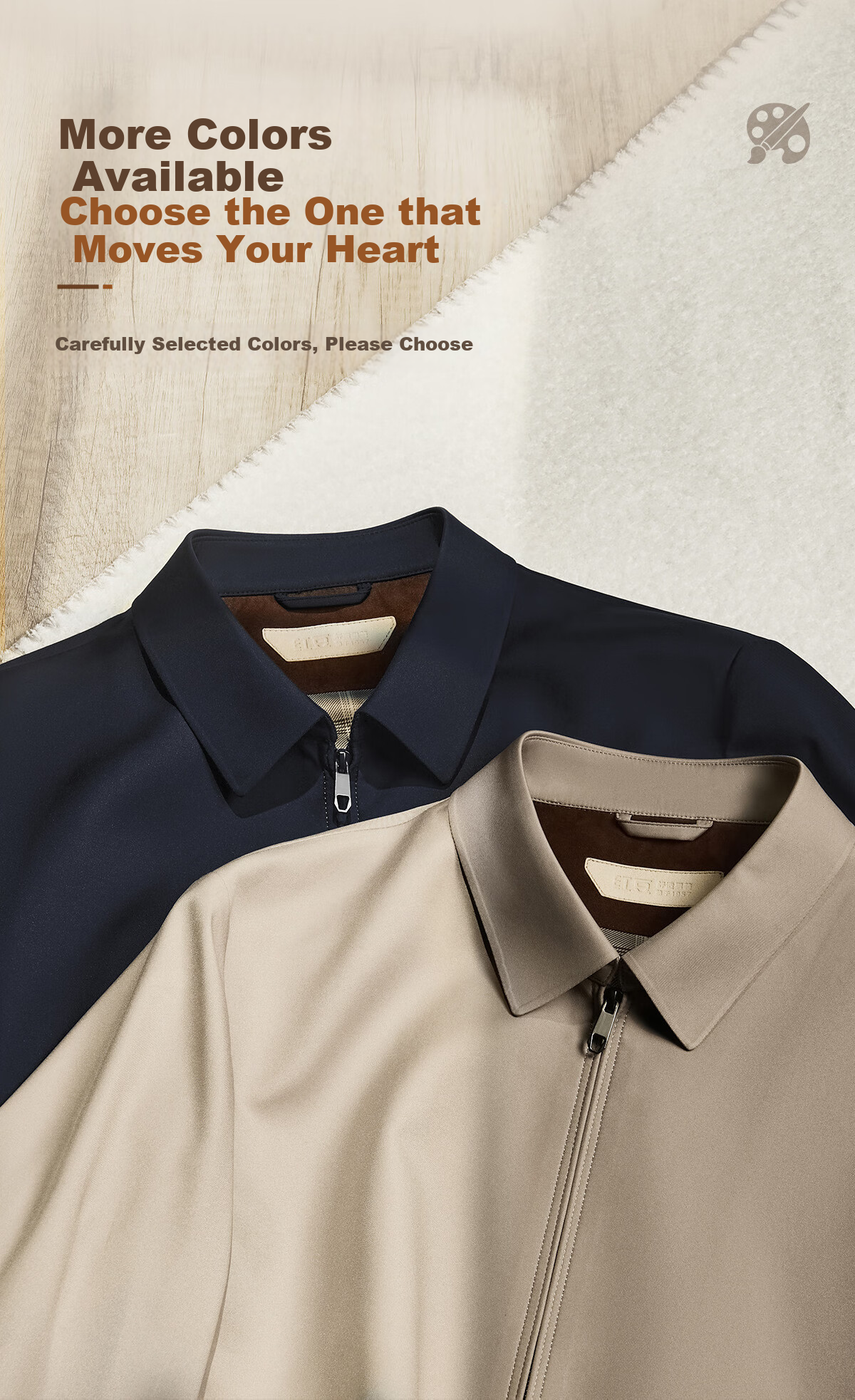 Hodo Men's Jacket, Turn-Down Collar, Comfortable Solid Color Executive Jacket, Cadre Style Outerwear for Me 7