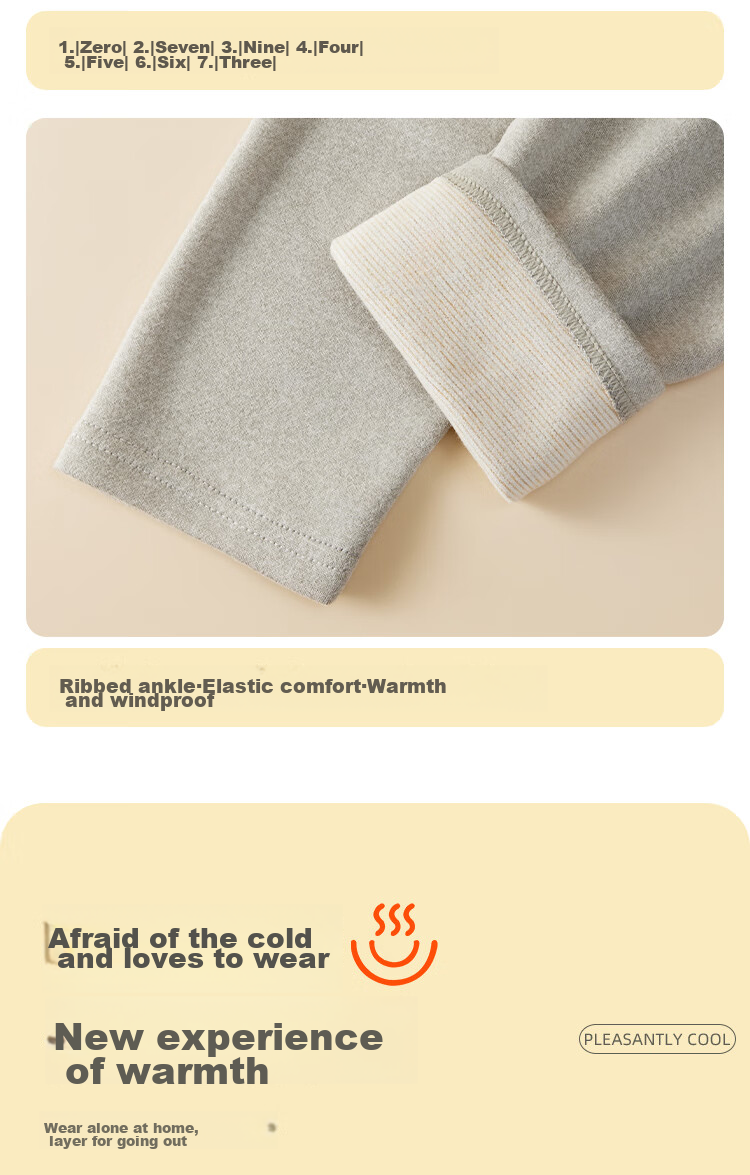 LangSha [Containing Wool And Silk] Children's Thermal Underwear, Boys And Girls Autumn And Winter Thermal Top And Bottom, Baby School Uniform Essential Set 18