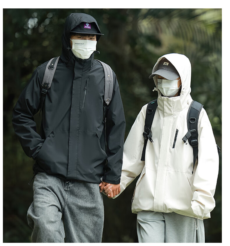 HIPANDA Hello Panda Jacket for Men And Women, 2026 Hooded Jacket, Couple's Outfit, Outdoor Hiking Wear, Army Green, Size M 32
