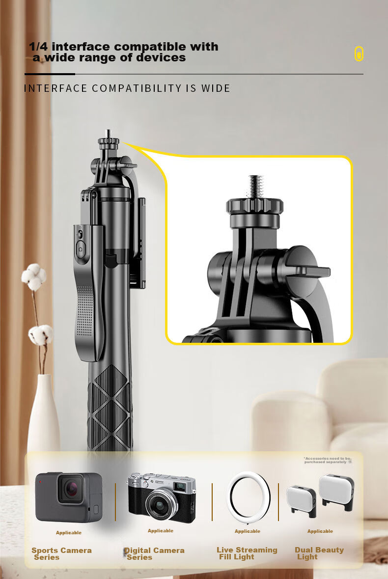 SelfieShow F15 Upgraded Version [F16], No.1 Selfie Stick Tripod, Extendable Travel Phone Stand, Floor-Standing, 360-Degree Rotation, Multifunctional for Shooting And Live Streaming, Suitable for DJI Pocket 3 6