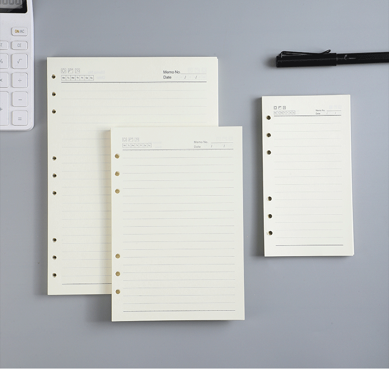 TENGXIONG A5 Loose-Leaf Paper Refill Notebook, 6-Hole Detachable Inner Pages for Error Correction Book, Replacement Core Student Practice Draft Paper with Ruled Lines, Office Memo Pad Customizable Inner Pages 10