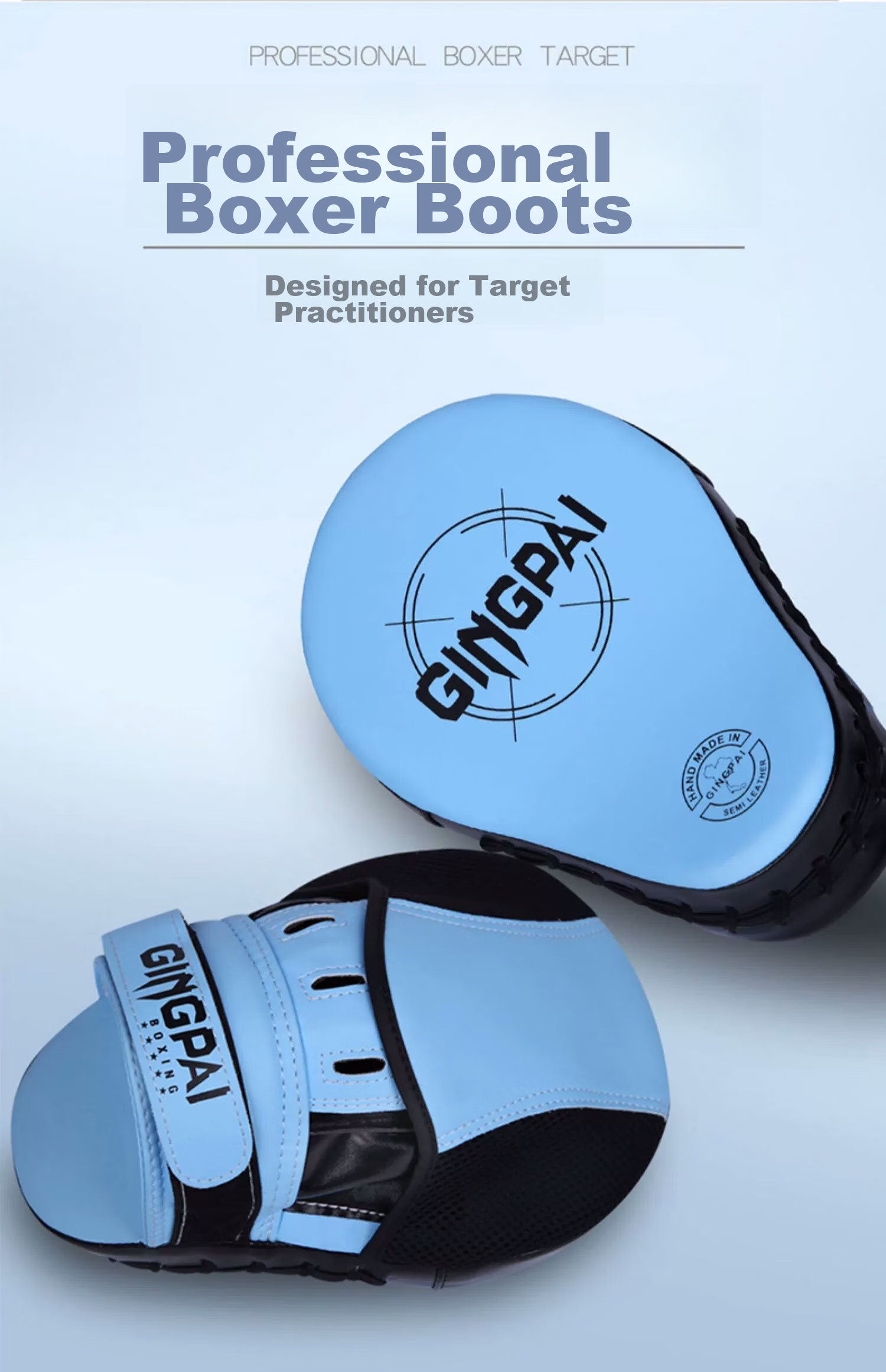 Jingpai Children's Sanda Fighting Target Foot Target Parent-Child Set, Home Exercise for Adults And Kids, Boxing Gloves, Sky Blue Color 6