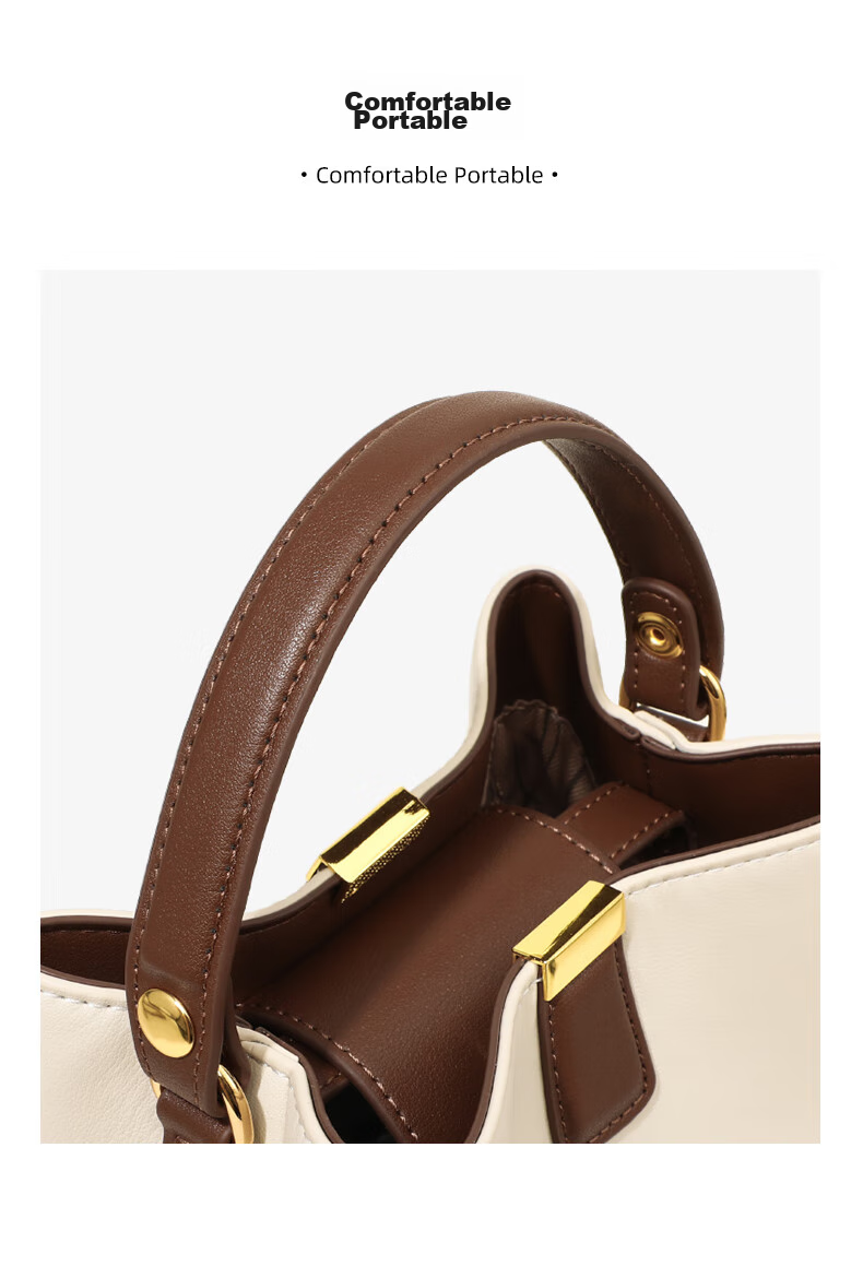 Viney Leather Handbag, Women's Brand Bucket Bag, Light Luxury Shoulder Crossbody Bag, Practical Birthday And Mother's Day Gift for Mom 7