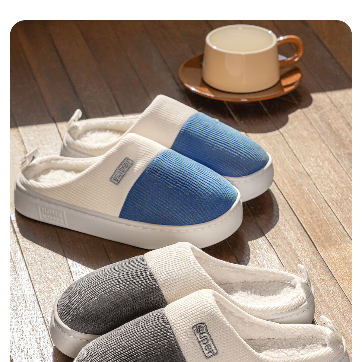 Grace Cotton Slippers for Men, Autumn And Winter Indoor Non-Slip Odor-Resistant Warm Thick-Soled Squishy Feeling Home Slippers for Men in Winter 19
