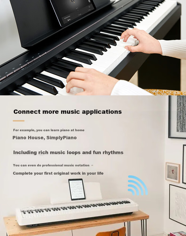 Kawai Digital Piano ES120, Black, 88 Weighted Keys, for Adults And Children, Performance Digital Piano + Gift Package 16