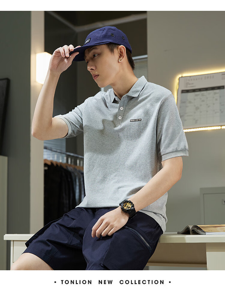 TonLion 2026 New Short Sleeve Polo Shirt Summer Men's Short Sleeve Collar Casual Versatile Top 4
