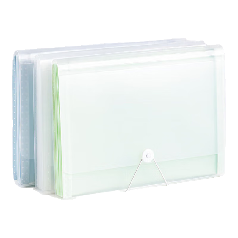Deli 13-Compartment Accordion File Folder, Multi-Layer Student Exam Paper Storage Bag, Document Organizer, Receipt Holder, Exam Paper And Certificate Storage Organizer, Transparent Insert Pocket Bag, 5238
