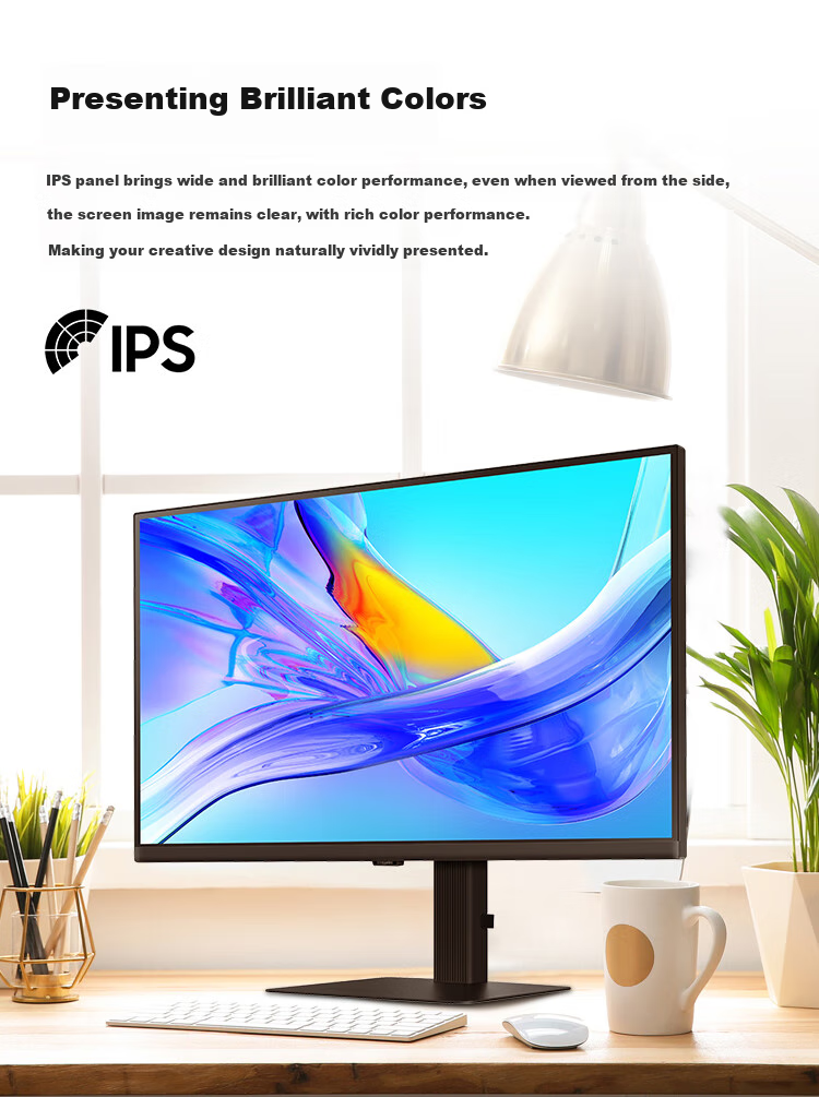 SAMSUNG 27-inch IPS 4K HDR 1.07 Billion Colors Eye-care Low Blue Light 90W Type-C Port Adjustable Rotating Office Monitor LS27D804UACXXF 4