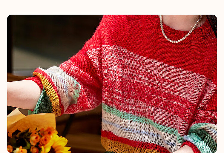 DME "Dindar Art Gradient" Spring and Autumn Light Luxury Merino Wool Sweater Hidden Meat Petite Knitted Top Women's Top 2