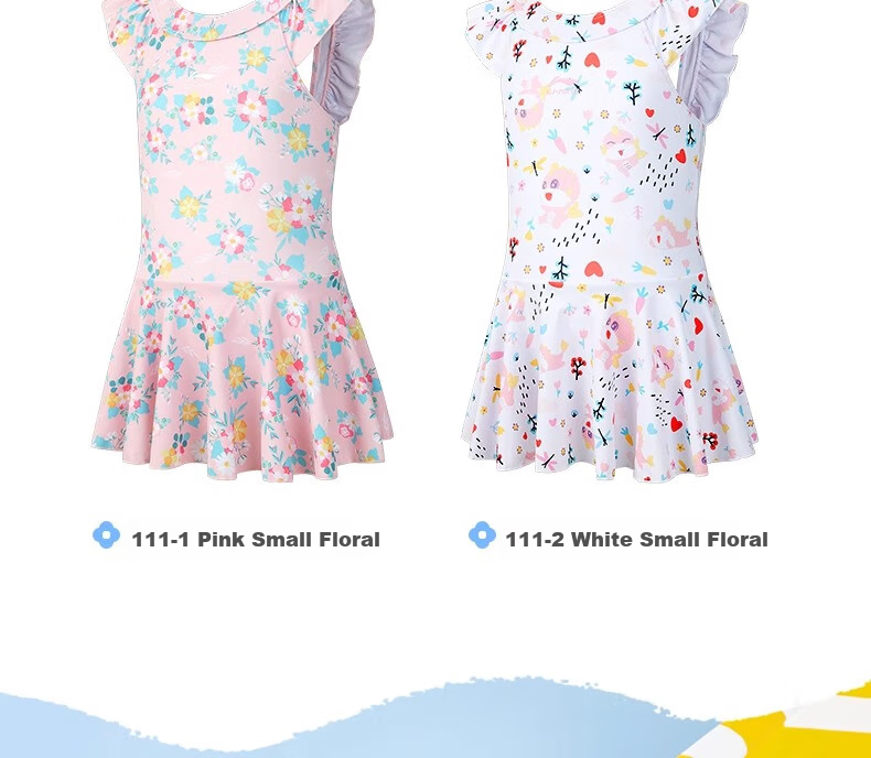 Li-Ning Children's One-Piece Swimsuit, Cute Princess-Style Swimwear for Girls, Sun Protection Swimwear 20