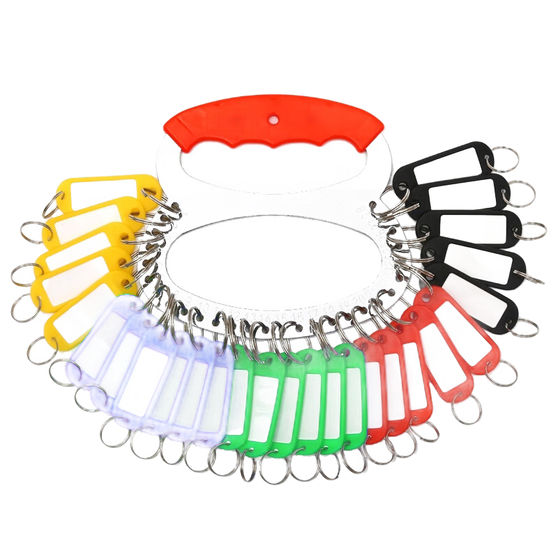 Xinfaj Metal 28-Slot Key Organizer with Key Rings and Labels, Key Management Ring Lock Keychain, Key Storage Tray 28-Slot with 29 Label Tags and Hand Guard