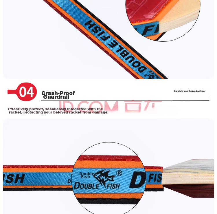 DOUBLE FISH Table Tennis Racket Double Pair Set Straight Handle Penhold Grip 4D Four-Star Soldier Table Tennis Racket 2 Pieces with 6 Balls Included 12