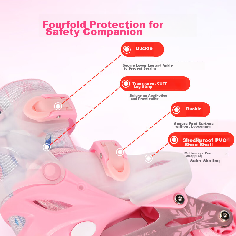 Disney Pink Ice Skates, Professional Inline Skates, Flashy Roller Skates, Gift-Giving Skate Shoes
