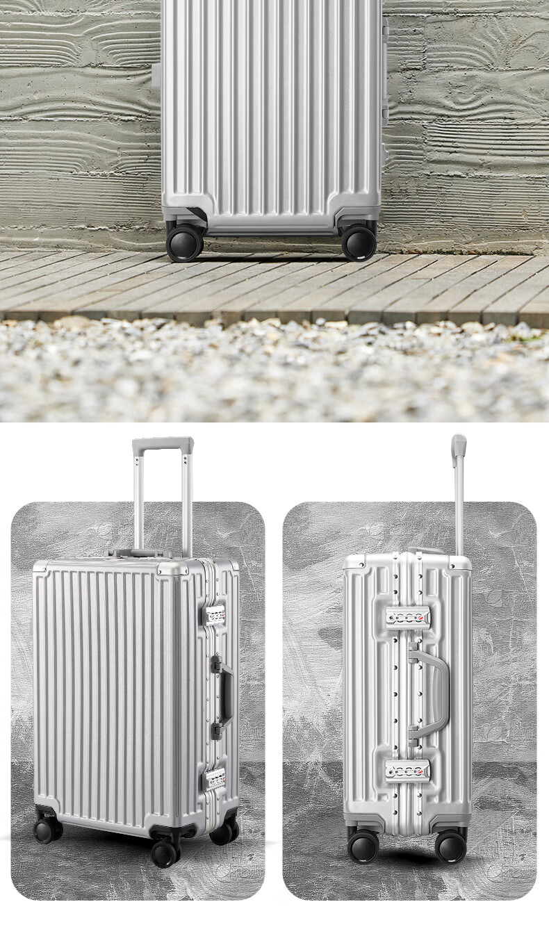 ROCKLAND Luggage Suitcase with Spinner Wheels for Men And Women, Aluminum Frame Trolley Case with Large Capacity And Carry-On Lockable Wheels 17