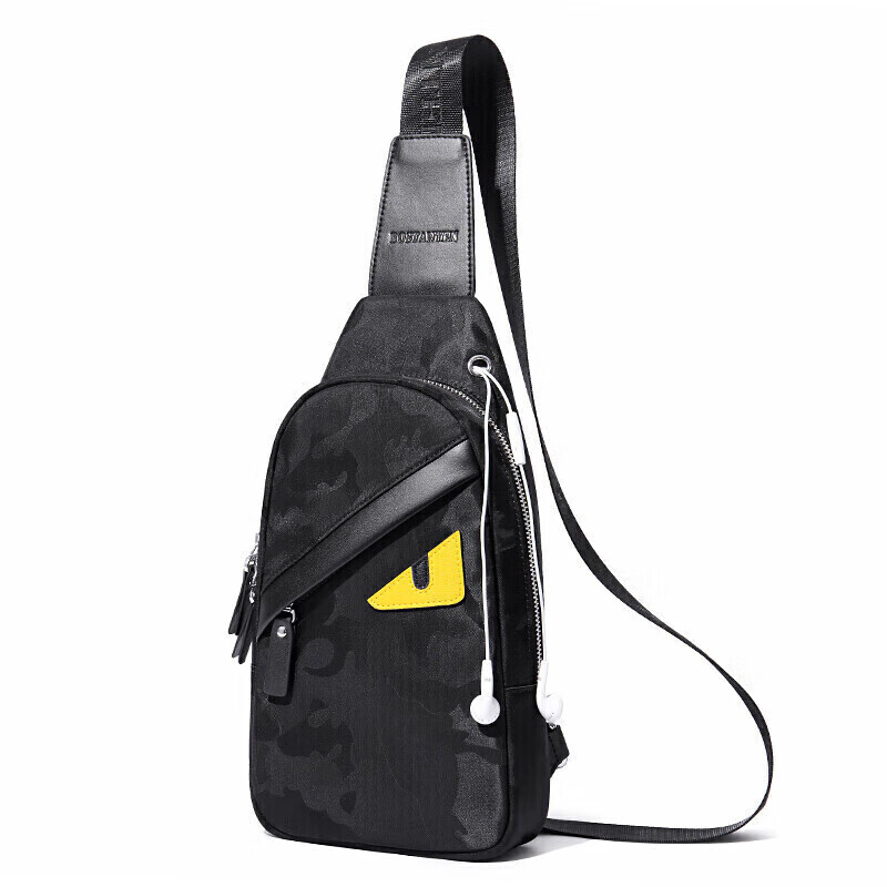 BOSTANTEN Men's Chest Bag And Waist Pack, Mini Shoulder Crossbody Bag for Young Men, Monster-Themed Trendy Backpack for College Students, Phone Bag And Sports Bag