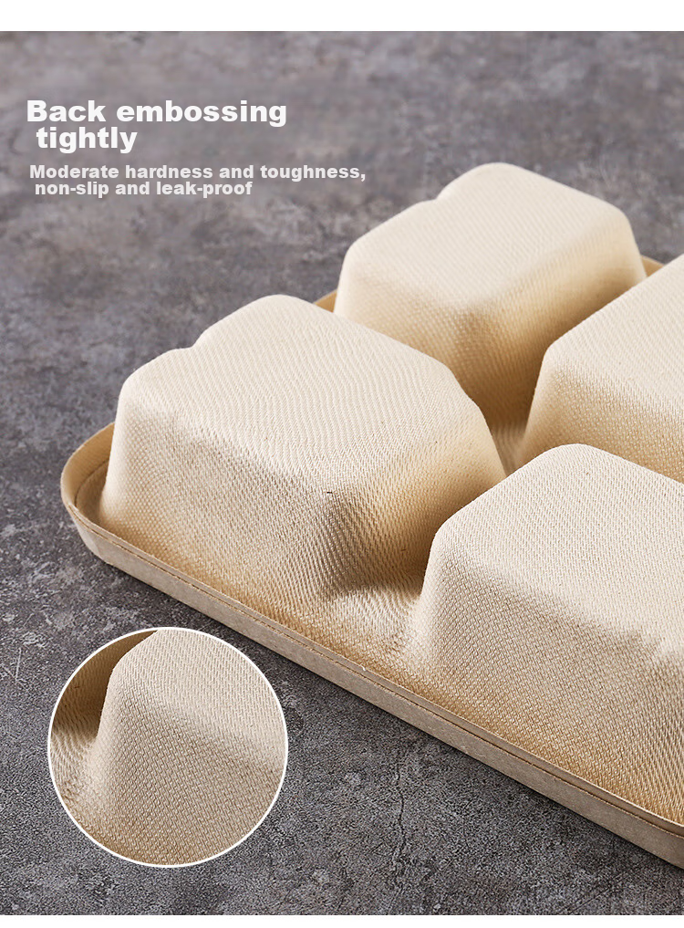 Youjialiangpin Disposable Food Containers, Microwave-Safe, Biodegradable, with Lids, Thickened, Five-Compartment Takeout Boxes, 1400ml*10 Sets 5