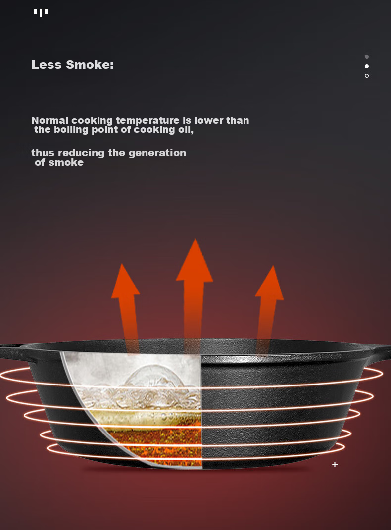 LODGE [Imported from USA] 26cm Flat Bottom Deep Frying And Stewing Pot, Non-Coated Non-Stick Cast Iron Pan L8DSK3 3